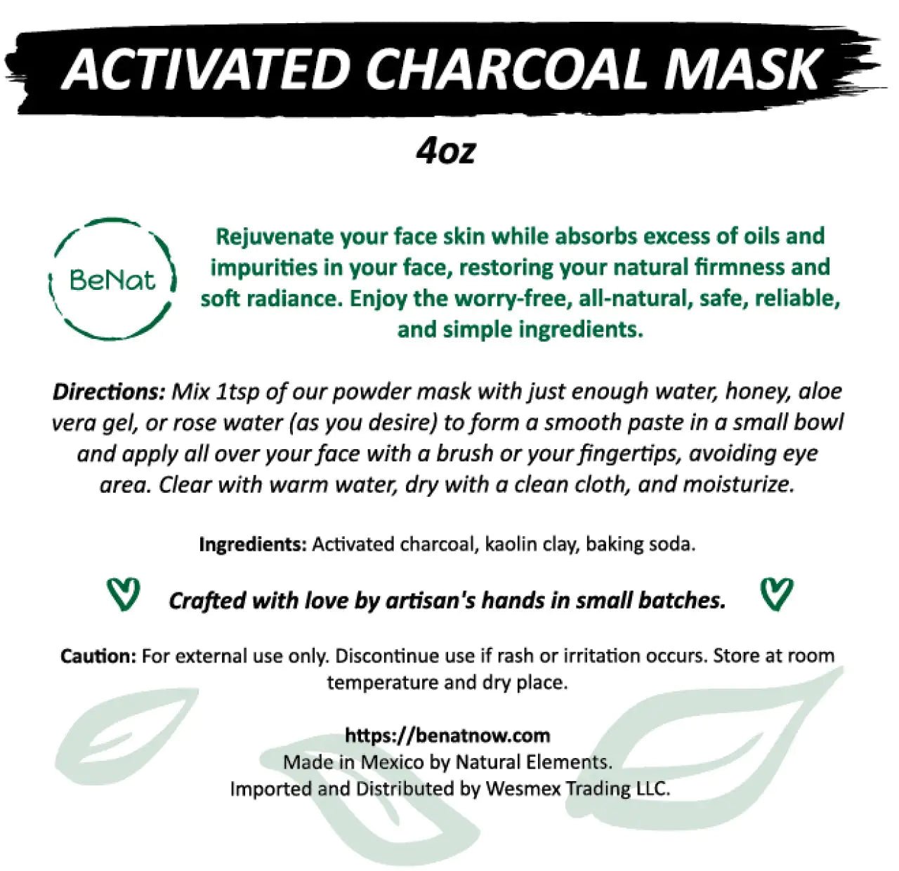 Activated Charcoal Mask - Essenzi