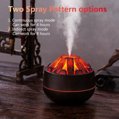 Charcoal Fire LED Aromatherapy Diffuser - Dark Wood - Essenzi