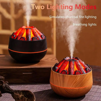 Charcoal Fire LED Aromatherapy Diffuser - Dark Wood - Essenzi