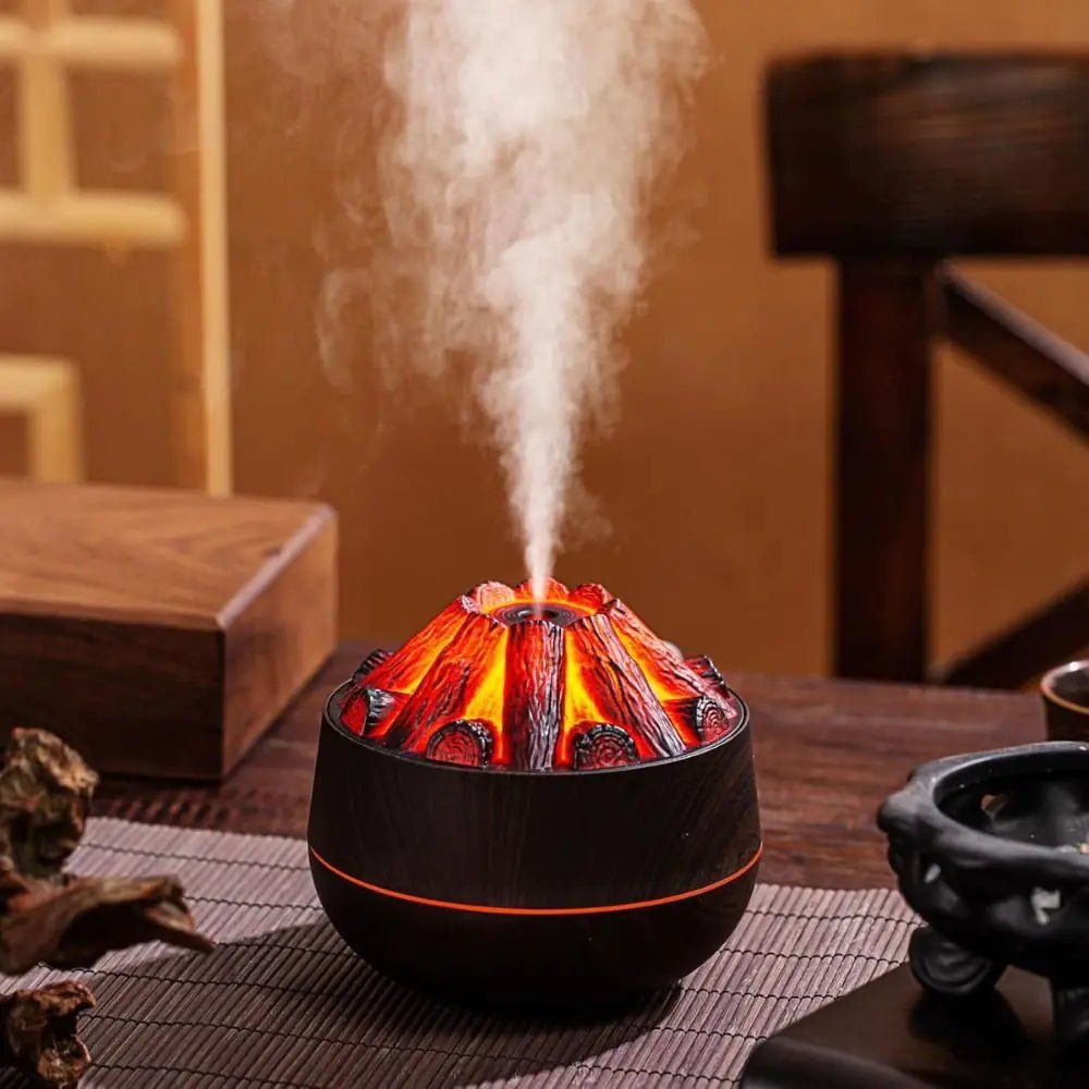 Charcoal Fire LED Aromatherapy Diffuser - Dark Wood - Essenzi
