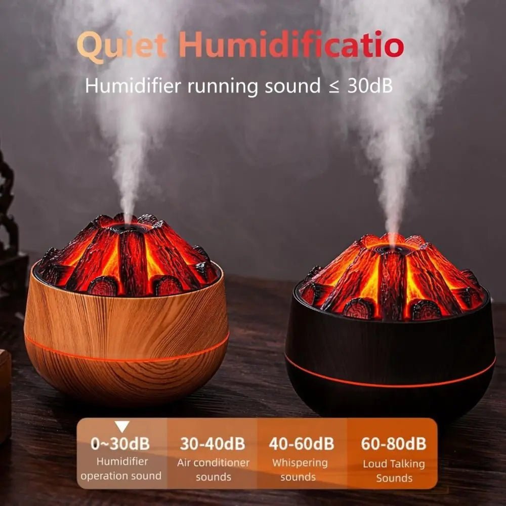 Charcoal Fire LED Aromatherapy Diffuser - Dark Wood - Essenzi