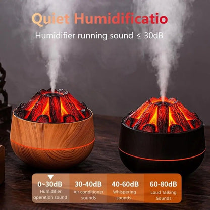 Charcoal Fire LED Aromatherapy Diffuser - Dark Wood - Essenzi