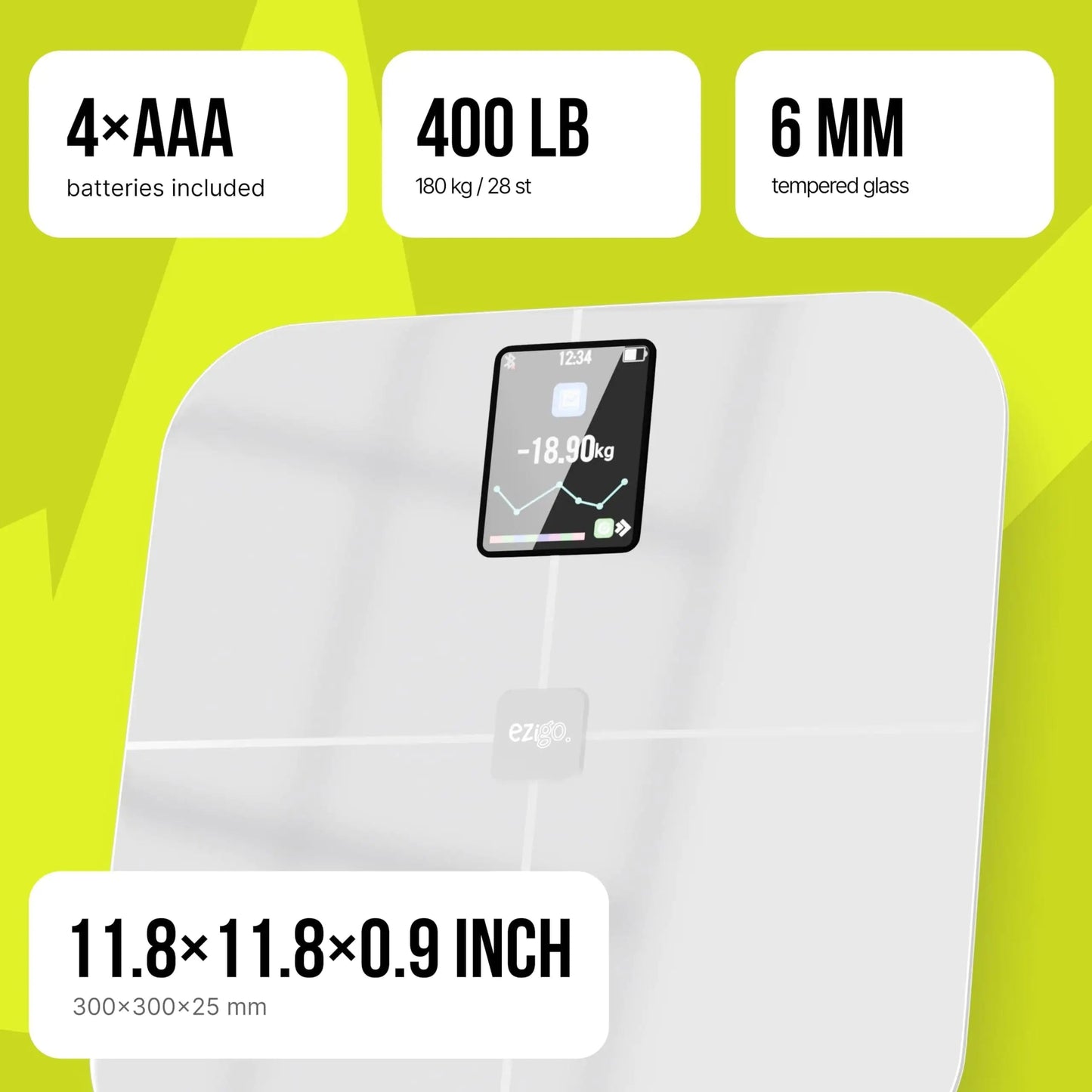 Digital Smart Scale with BMI, Body Fat, Muscle Mass Measurements - Essenzi