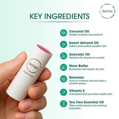 Lip & Cheek Bloom. 2 in 1 Natural Lipstick for Vibrant Color. - Essenzi