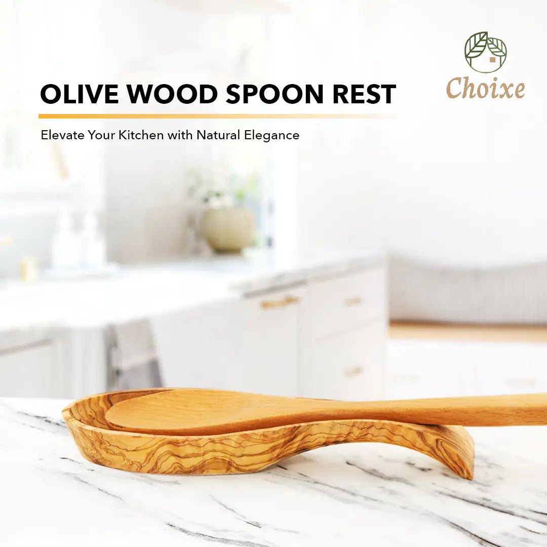 Olive Wood Spoon Rest - Essenzi
