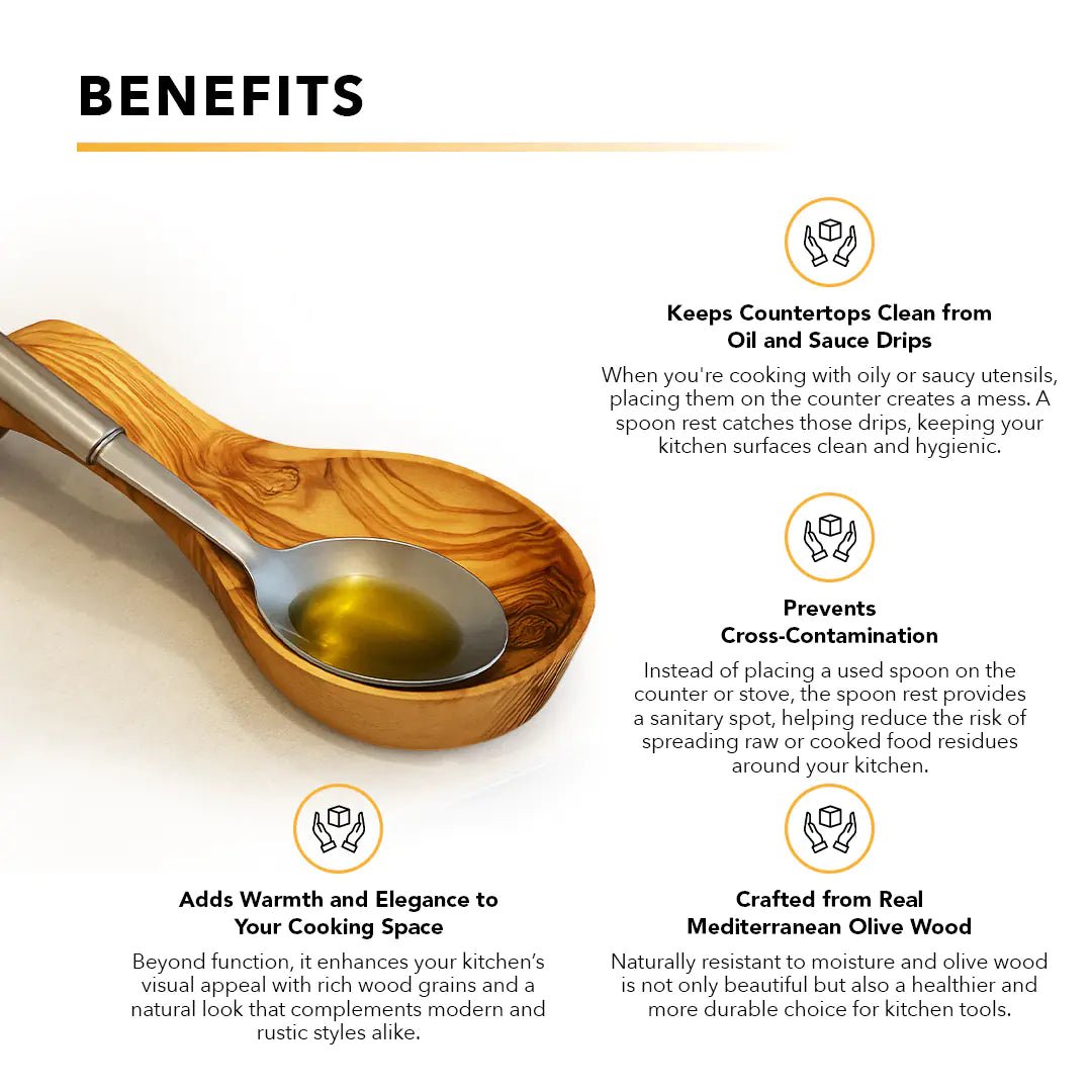 Olive Wood Spoon Rest - Essenzi